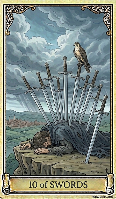 Ten of Swords Tarot card