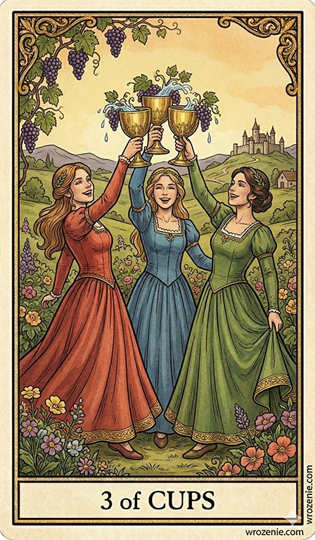 Three of Cups Tarot card