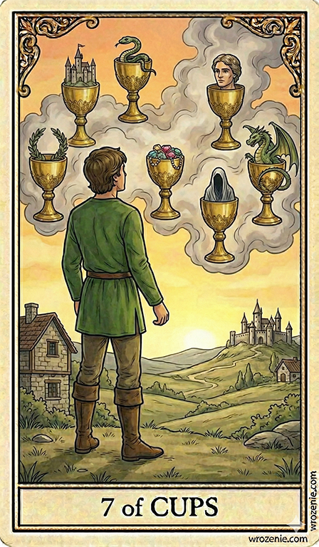 Seven of Cups Tarot card