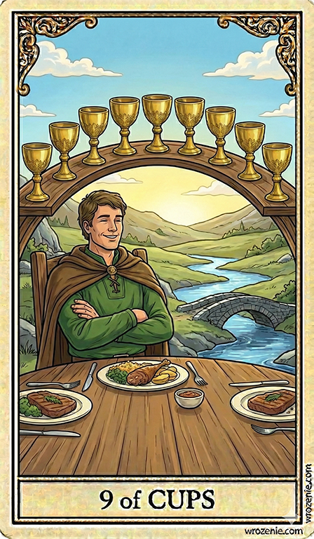 Nine of Cups Tarot card