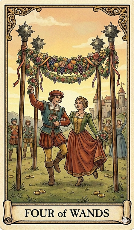 Four of Wands Tarot card