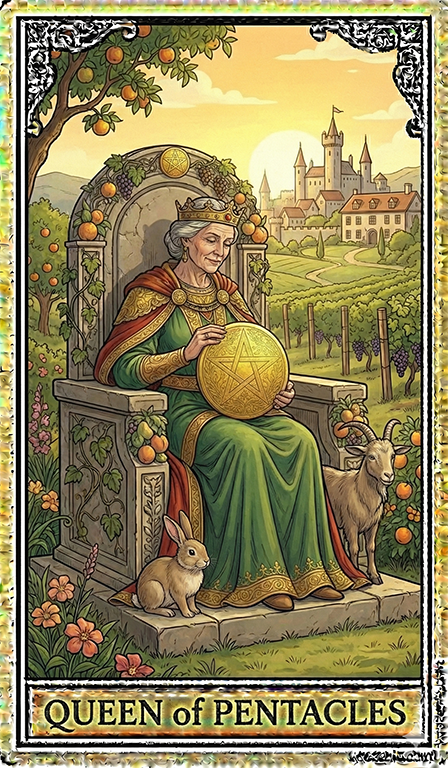Queen of Pentacles Tarot card